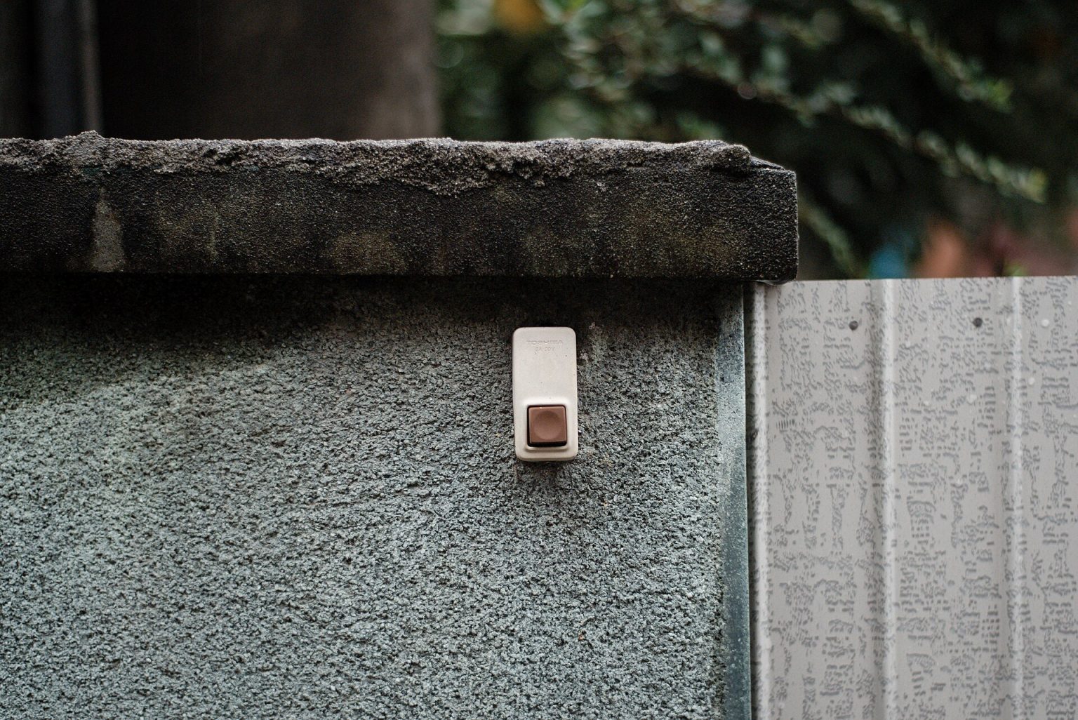 Door entry intercom panel at a building entrance